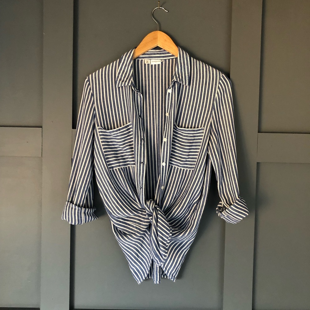 Striped button down shirt
